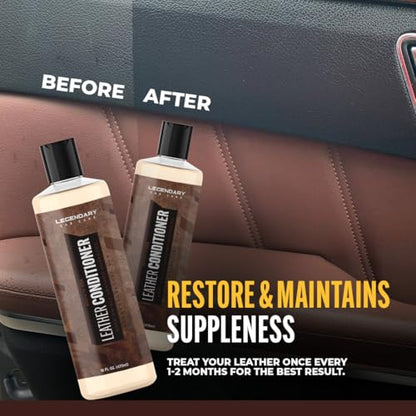 Legendary Leather Conditioner 16oz - Cleans, Conditions & Protects Car Interior - Leather Cleaner and Restorer for Car Seats, Plastics & Vinyl | Satin Finish, Non-Greasy - size: Leather Conditioner 16oz