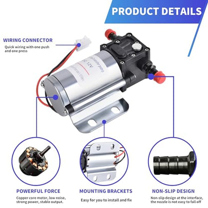 Fuel Transfer Pump Kit with Carrying Case, 12 Volt Electric Fuel Transfer Pump, High Efficiency Self-priming Pump for Pumping Gasoline, Diesel, Kerosene, Water and Liquids - size: Fuel Pump Kit
