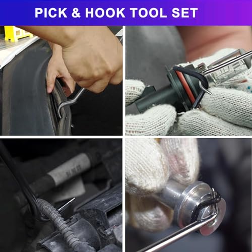 13 Pcs Precision Pick and Hook Set with Scraper, Clip Pliers | Fastener Remover & Magnetic Telescoping Tool Kit for Remove Automotive Electronics Maintenance Hoses Gasket Hand Pick Up Tool - color: blue1