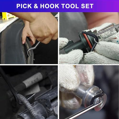 13 Pcs Precision Pick and Hook Set with Scraper, Clip Pliers | Fastener Remover & Magnetic Telescoping Tool Kit for Remove Automotive Electronics Maintenance Hoses Gasket Hand Pick Up Tool - color: blue1