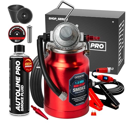 AutoLine Pro EVAP High Volume Smoke Machine Leak Tester – Shop Series - Automotive Tester for Vacuum Leak Detection - Car Machine with Best Ranked Smoke Fluid, Premium Cone & Gas Cap Adapter - style: Shop Series & Acc
