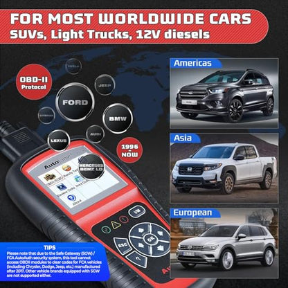 Autel AutoLink AL519 OBD2 Scanner Enhanced Mode 6 Car Diagnostic Tool Check Engine Code Reader CAN Scan Tool, Advanced Ver. of AL319 - color: Red