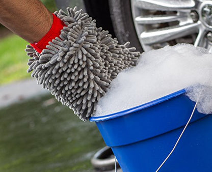 MOTHERS Premium Chenille Car Wash Mitt, Scratch and Lint Free, 2 Pack - style: 2 Pack