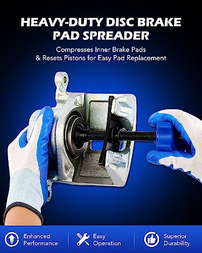 Orion Motor Tech Heavy Duty Brake Pad Spreader, Disc Brake Pad Tool Brake Piston Compressor Tool, Universal Brake Piston Tool with Solid Steel Swivel Joint for Car Light Truck with Caliper Hangers - size: Advanced