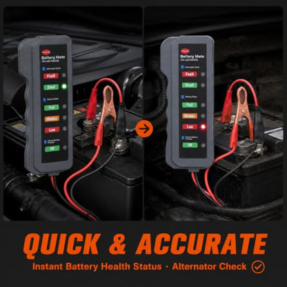 BM310 12V Battery Tester with Alternator Test, Car Battery Load Tester, Automotive Batteries Analyzer for Cars, Trucks, Boats, RV, SUV, Marine with Accurate Readings