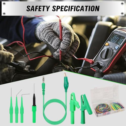 SWANLAKE 43-Piece Back Probe Kit, 30A Multi-Angle Test Probe, 4mm Banana Plug to Copper Alligator Clips, U-Shaped Connectors, Automotive Electrical Circuit Diagnosis Car Repairing Tools - color: 43PCS Milti-color