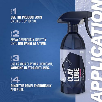 Gyeon ClayLube Ultra Slick Clay Bar Lubricant for Paint Prep Coating 500ml | Ultra-slick clay lubricant gives clay bars, mitts, and discs the glide needed to lift bonded fallout without marring paint.