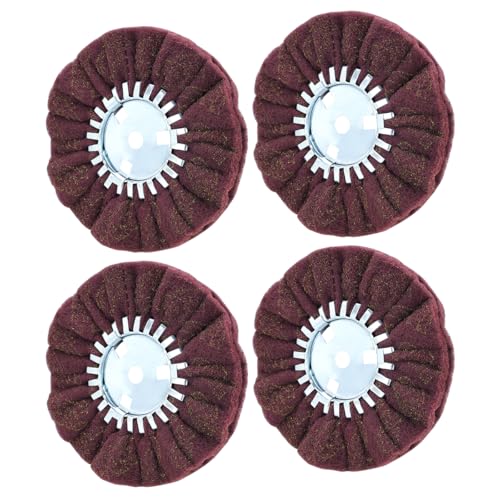 8" Non-Woven Airway Satin Buffing Wheel, 5/8" Arbor Hole | Surface Prep Wheel for Angle Grinder, Ideal for Sanding & Polishing Aluminum, Stainless Steel - 4 PCS - color: Surface Prep4pcs, size: 2plys