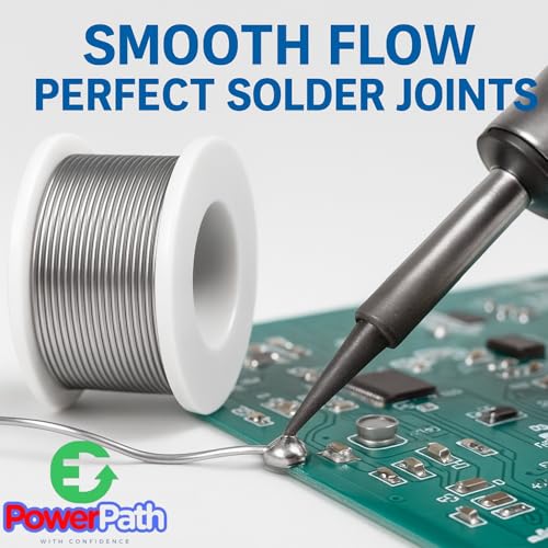 Soldering Iron Kit with Rosin Core Solder Wire and Flux Paste | 50g Tin Lead Solder Set for Electrical and Electronic Repair | 0,75mm 50gr Plus Flux Paste