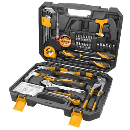 TOLSEN 119 Pieces Tool Set for Home Daily Use, Hand Tool kit with Toolbox | Home Maintenance and Daily Use, General Household Hand Tool Kit, Plastic Storage Toolbox, Home Tool Kits for All Purpose - size: 119 PCS