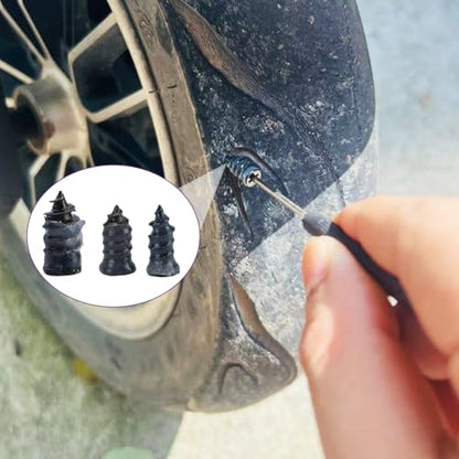 Tire Plug Screws Kit Tire Repair Rubber Studs with Screwdriver 3 Size Mending Nail Plugs Tyre Repair 90 Pieces - size: 3 Size 90 Count