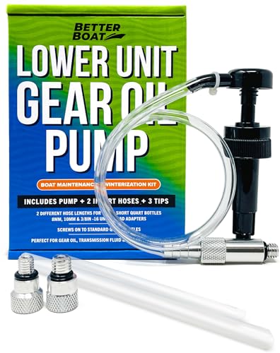 Lower Unit Gear Oil Pump, Quart Bottle Lube Transfer, Marine Transmission Fluid, Rear Differential Service, Boat Winterizing Kit