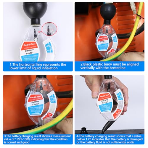Car Rapid Battery Hydrometer Tester, Deep Cycle Vehicle Battery Hydrometer Testing Tool, Professional Fast Auto Battery Analyzer Density Detection, Universal for SUV, RV, Truck