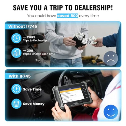 2026 BOSSCOMM IF745 Scanner Diagnostic Tool, Check Engine Code Reader with 6 Resets, ABS Bleeder/Oil/EPB/SAS/Throttle/Battery, Scanner Diagnostic Tool for Vehicles, Lifetime Free Update, Auto VIN