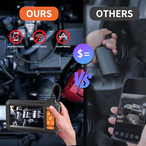 Daxiongmao Borescope Camera, 1080P HD IP67 Waterproof Endoscope with LED Light, 4.3" IPS Screen Flexible Snake Camera for Automotive Engine, Pipe, Wall & Vent InspectionI - size: 4.3" P410 Borescope