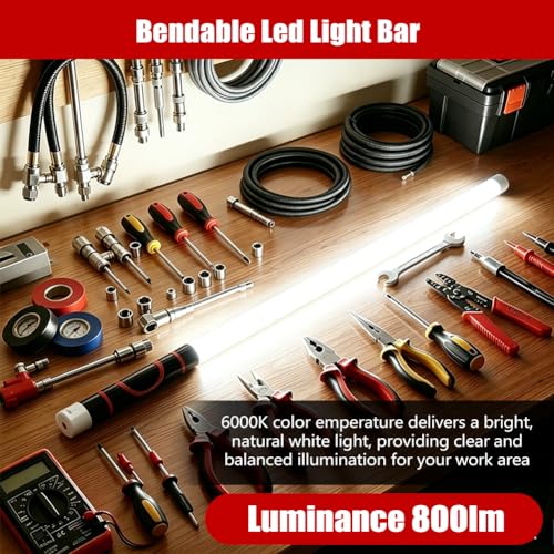 Abnaok Flexible LED Flashlight Stick, 30 in Bendable Mechanic Light with High-Lumen LED, Rechargeable Bendable Flashlight, 3 Lighting Modes, Automotive Illumination Tool for Mechanic Car Repairs