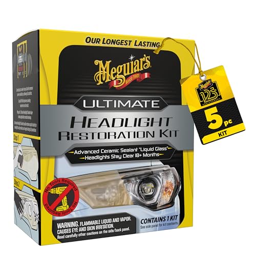 Meguiar's Ultimate Headlight Restoration Kit - The Perfect Headlight Repair Kit to Remove Yellowing and Cloudiness from Headlights - Easy to Use and Seals Headlights with 18 Plus Months of Protection - style: Ultimate Restoration Kit