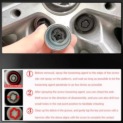 11PCS Wheel Locking Nut Key Kit for Toyota, Lexus, Tacoma | Wheel Lock Nut Socket Adapter Set, Anti-Theft Lug Removal Tool, Anti-Theft Screw Remover, Repair Tool, Tyre Fitting, garage