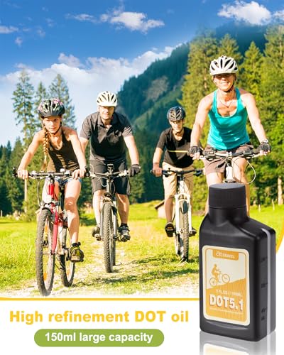 Brake Bleed Kit for Sram, Avid Hydraulic Disc Brakes. Bicycle Hydraulic Brake Bleed Kit Including Metal Adapters and 150ML High Performance Dot 5.1 Brake Fluid.