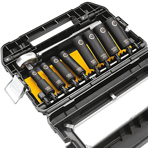 DeWalt Impact Socket Set 1/2 Drive, 10 Piece 1/4" to 1/2" Impact Socket Adapter Set (DW22812) One Size(Pack of 12) - size: One Size (Pack of 2)