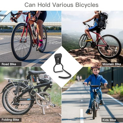 Housolution Bike Wall Mount with Fixed Hook, [6 Pack] Bike Storage Rack | Bike Rack Vertical Stand for Garage - Easily Hang/Detach - with Screws Iron Bike Hanger Brackets - size: 6 Pack