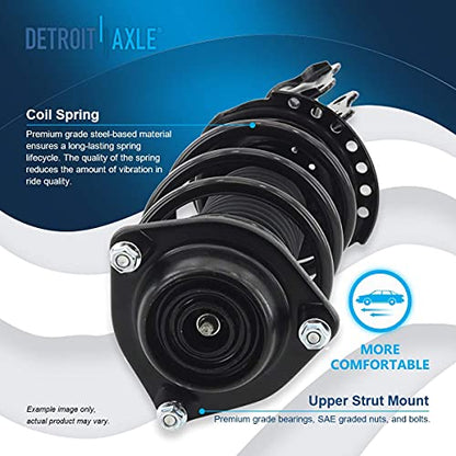 Detroit Axle - 6pc Front Struts Shocks Kit for 2011-2016 Hyundai Elantra | 2012 2013 2014 2015 Struts with Coil Spring Assembly Sway Bar End Links Rear Shock Absorbers Replacement Suspension - size: 6AQS47408/ strut shock sway kit