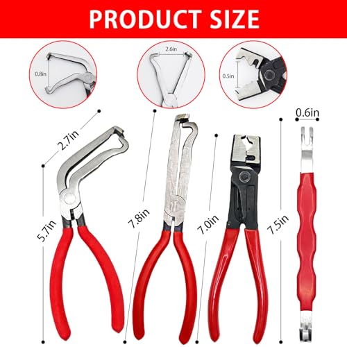 4 PCS Electrical Disconnect Pliers for Car, Automotive Plug Connector Separator, Electrical Pliers Set Connector Removal Tool, Hose Clamp Removal Plier, Auto Terminal Removal Tool, Gift for Dad/Men