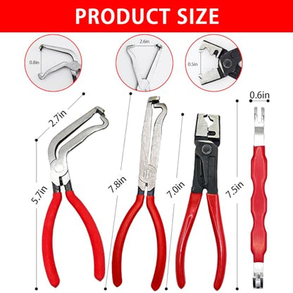 4 PCS Electrical Disconnect Pliers for Car, Automotive Plug Connector Separator, Electrical Pliers Set Connector Removal Tool, Hose Clamp Removal Plier, Auto Terminal Removal Tool, Gift for Dad/Men