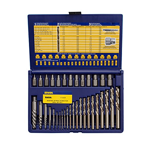 IRWIN Tools Hanson Screw Extractor and Drill Bit Set, 35 Piece, 11135ZR - size: 35-Piece, style: Spiral Flute Extractor Set