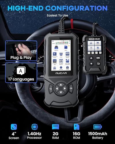 MUCAR CDE900 OBD2 Scanner, ABS,SRS,TCM,ECM System Car Code Reader Diagnostic Scan Tool, 4 Inches Touchscreen, Cover 106 Brands, FCA Autoauth, Wireless Update