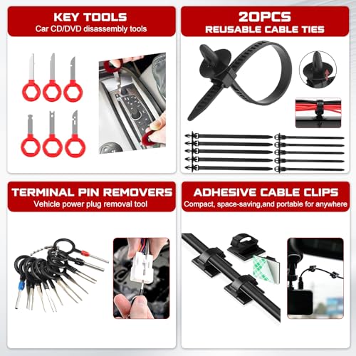 415pcs Car Trim Removal Tool Set - Auto Upholstery Pry Kit with Clip Pliers, 180 Retainer Clips, Stereo Keys, Hooks. POM Plastic Dashboard Door Panel Fastener Remover (415Pcs-RED) - style: 415Pcs-RED
