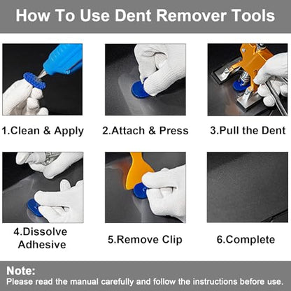 Paintless Dent Repair Kit Professional Auto Body Puller Tool-139 Pcs | Features 2-in-1 slide hammer, bridge puller, 100W glue gun, and 62 tabs for hail damage and door dings - size: Dent Puller Kit-139 Pcs