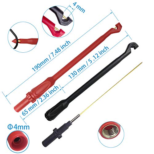 40-in-1 Multimeter Back Probe Test Lead and Test Probe Kit for Electronic Specialties Automotive| Wire Piercing Probe with Screw Thread | Multi-Type Back Probe Set | Alligator Clips