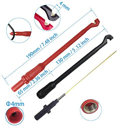 40-in-1 Multimeter Back Probe Test Lead and Test Probe Kit for Electronic Specialties Automotive| Wire Piercing Probe with Screw Thread | Multi-Type Back Probe Set | Alligator Clips