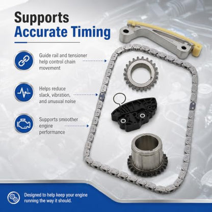 Engine Timing Chain Kit for R-a-m Grand Cherokee 2009-2015 | 9-0750S, 04893429AA, 53022316AC, 53022317AC, precise cam timing, direct bolt-on engine fit