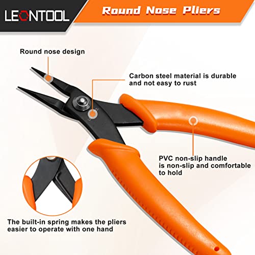 5-Inch Round Nose Pliers Specialty Pointed Nose Tweezer Nose Plier | 1mm Diameter Tip, Smooth Jaw, Mini Precision Needle Nose Chain Nose Pliers for Jewelry Making Wire Wrapping, Object Gripping - style: Round Nose Pliers