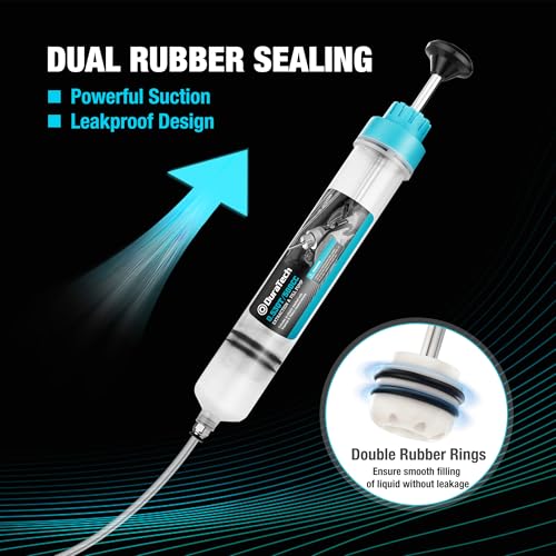 DURATECH 500CC Fluid Extractor, Oil Extractor with Long Hose and Extension Tubes, Brake Fluid Extractor, Fluid Pump Automotive, Suction Pump for Lawn Mowers Cars Ships Golf Carts - size: 500CC