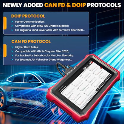 KINGBOLEN K8 Elite Full Systems Bidirectional Scan Tool, 8" Wired OBD2 Scanner Car Scanner, Lifetime Update Without Fee, 34+ Resets, Active Tests, ECU Function, FCA AutoAuth, CANFD & DOIP
