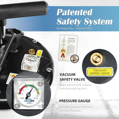 FIRSTINFO A1108US 9L Pneumatic/Manual Oil Extractor | Pressure Gauge - size: 9L Pneumatic/Manual w/ Brake Bleeding Hose