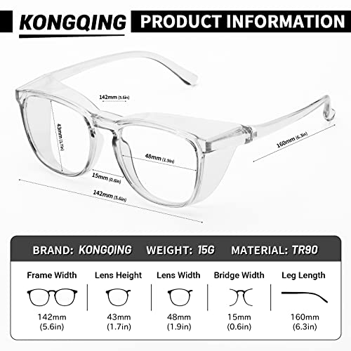 Safety glasses Goggles Nurses Protective Eyewear - Anti Fog Square Frame Stylish Clear Glasses for Women Men - color: B18-douhua Blue Purple