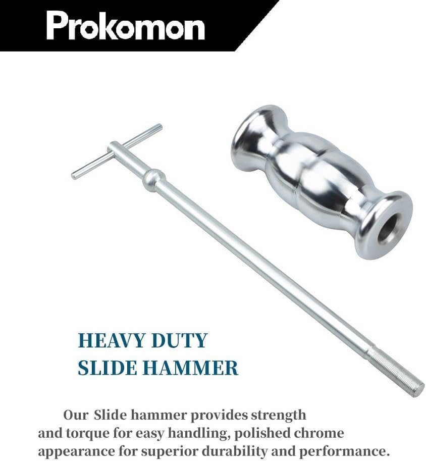 Rear Axle Bearing Puller Kit; Rear Axle Puller Set; Rear Axle Bearing Removal Tool with Slide Hammer Yoke and 3 Rear Axle Adapters