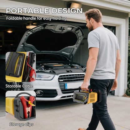 Car Battery Charger Auto-Stop 6V/12V/24V Trickle Charger | Max 26 Amp, Lithium LiFePO4 & Lead-Acid(All Car Battery) Battery Maintainer, Overcharge Protection, Temperature Compensation