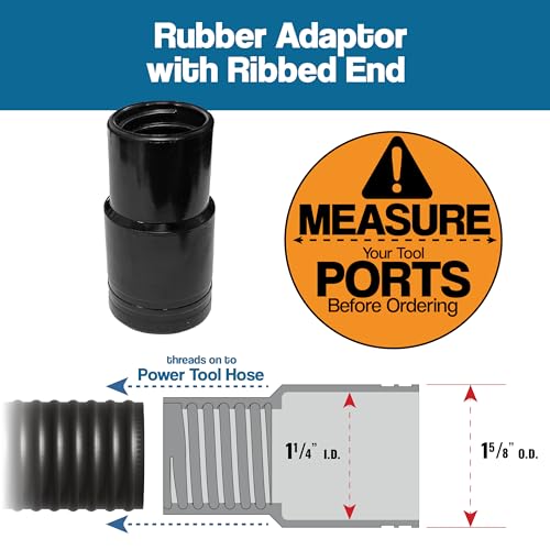 10 Foot Long Dust Collection Power Tool Hose Kit - size: Hose w/ 5 Fittings