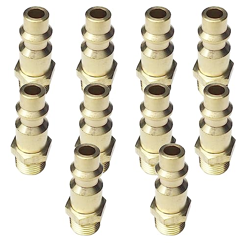 1/4” Air Hose Fittings, Brass Air Plugs, NPT Male Air Compressor Quick Connect Fittings, 10pcs kit for 300 psi - color: Solid Brass, size: 10pcs MNPT Plugs