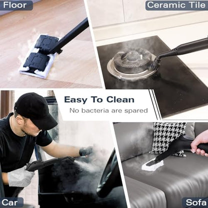 Waitbird Steam Cleaner for Home, Handheld Steamer for Home Cleaning | 21 Accessories| Chemical-Free For Floor, Car, Wall, Grout & Kitchen Bathroom| 38oz Large Tank I Dual Safety Lock I Steam mop