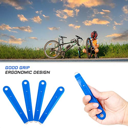 Set of 2 Steel-Core Tyre Levers | For Mountain and Road Bikes - Durable Metal Tire Carded Tools for MTB and Bicycle Repairs
