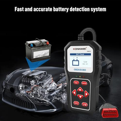 KONNWEI KW818 Bluetooth OBD2 Scanner for All Vehicles – Car Code Reader, Check Engine Light Diagnostic Tool, Full OBDII Functions, Real-Time Data, Fault Code Reader, Compatible with iOS & Android