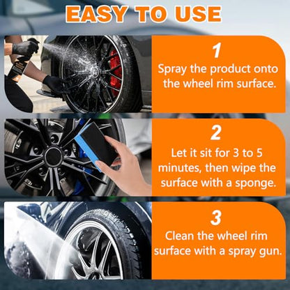 Rim & Wheel Cleaner Spray, Iron Rust & DUST Remover, Purple Color Changing Iron Remover, Rust for Most Wheel