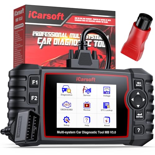 iCarsoft MB V3.0 Bidirectional Scan Tool for Most Mercedes-Benz/Sprinter/Smart 39 Reset Service All System Scanner Full Active Test Quick Auto VIN Diagnostic Tool Car Code Reader with 38 Pin for Benz