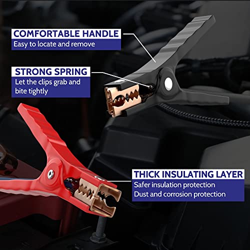 EXTRESPO Heavy Duty Jumper Cables - 4 Gauge 20 Feet 600Amp Automotive Booster Cables for Car Battery, for Car, SUV and Trucks, Jumper Cables Kit with Carry Bag, Gloves, Brushes (4 Gauge 20 FT)… - size: 4 GAUGE 20 FT